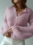 Sweter damski „Bell Sleeve Mohair” róż 1.jpg