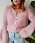 Sweter damski „Bell Sleeve Mohair” róż 3.jpg