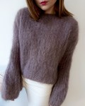 Sweter damski „Cloud Mohair ” brąz 1.jpg