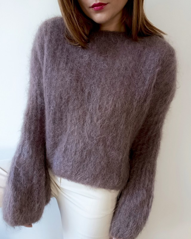 Sweter damski „Cloud Mohair ” brąz 1.jpg