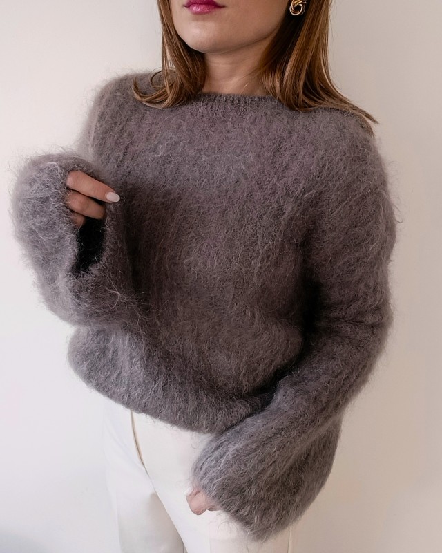 Sweter damski „Cloud Mohair ” brąz 5.jpg